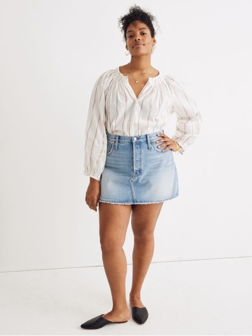 Madewell Rigid Denim Relaxed Mini Skirt in Northdale Wash